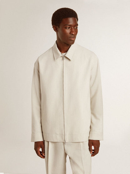 Men's khaki wool blend coach jacket - Golden Goose Men