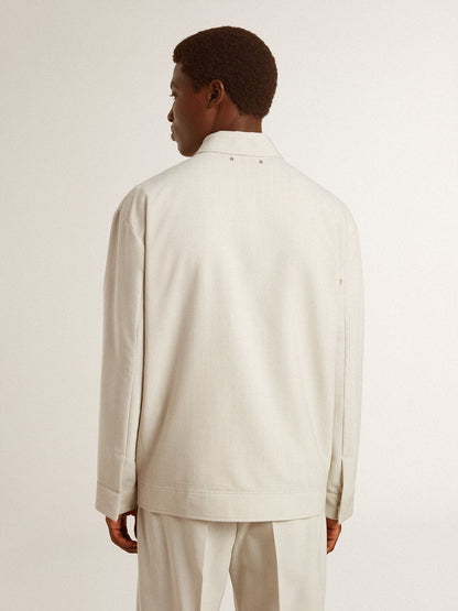 Men's khaki wool blend coach jacket - Golden Goose Men