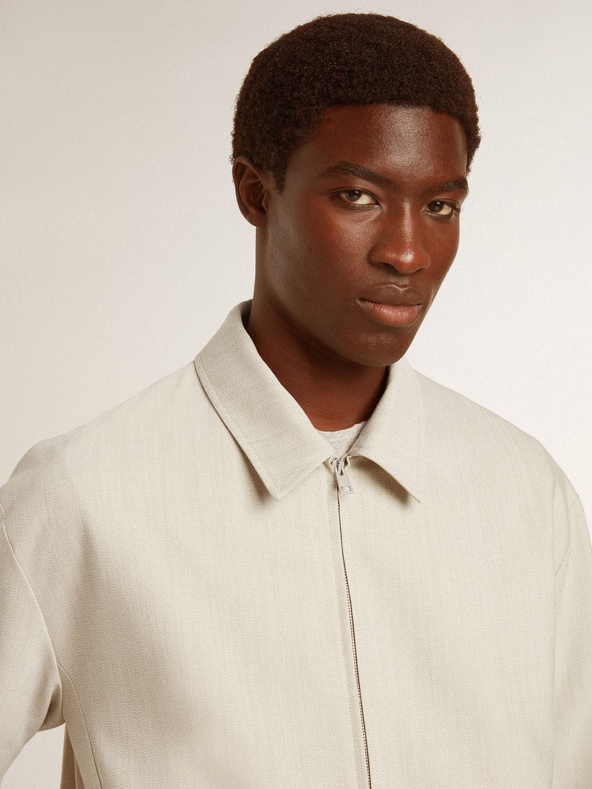 Men's khaki wool blend coach jacket - Golden Goose Men