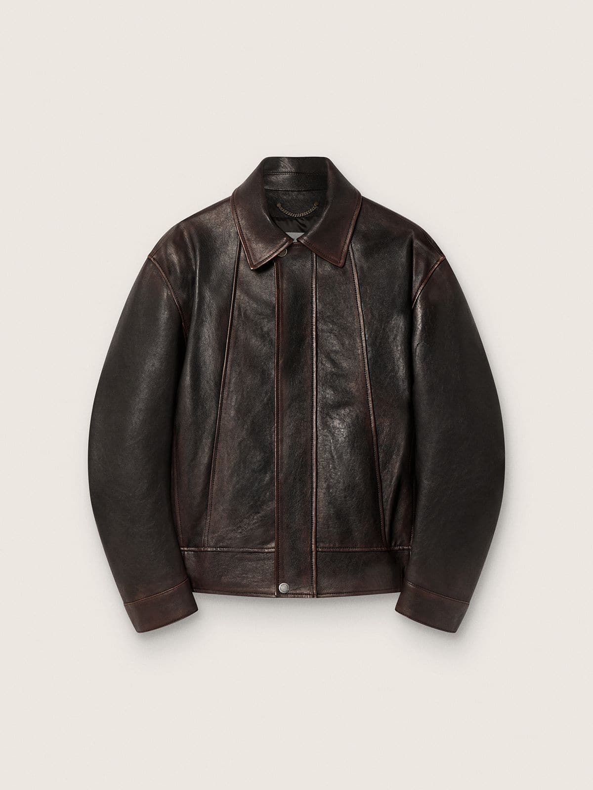 Men’s bomber jacket in burgundy nappa leather - Golden Goose Men