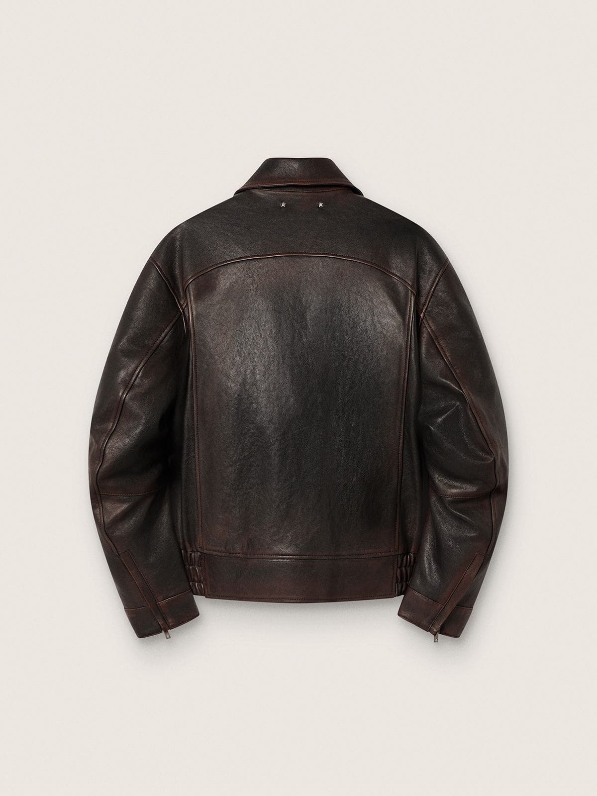 Men’s bomber jacket in burgundy nappa leather - Golden Goose Men