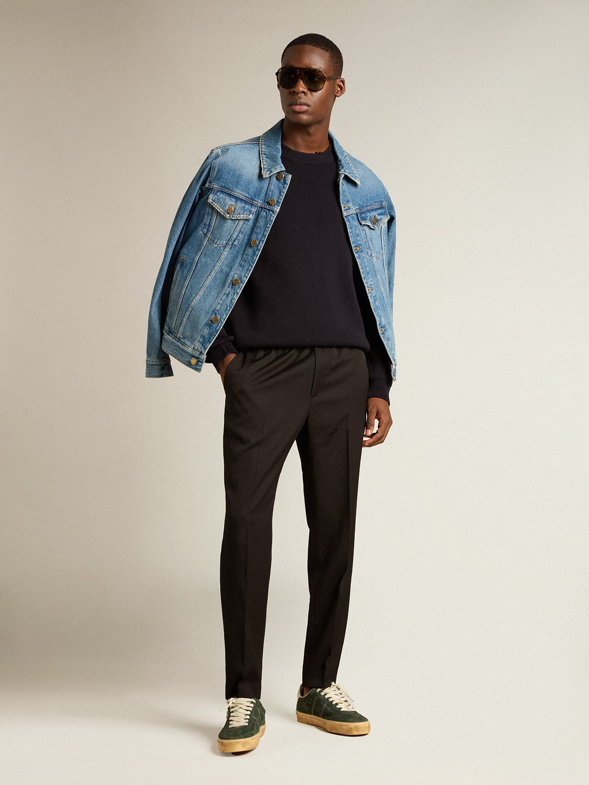 Men's denim jacket with medium wash - Golden Goose Men