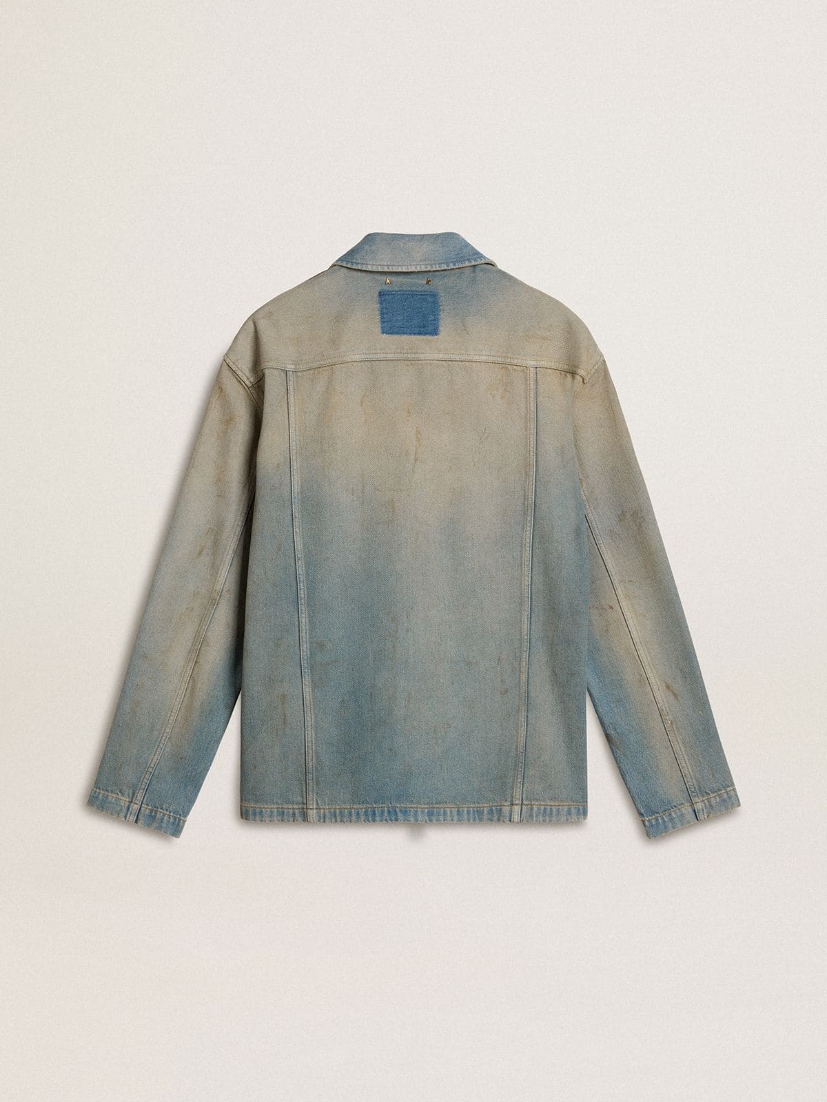 Men's distressed-effect denim jacket with zip - Golden Goose Men