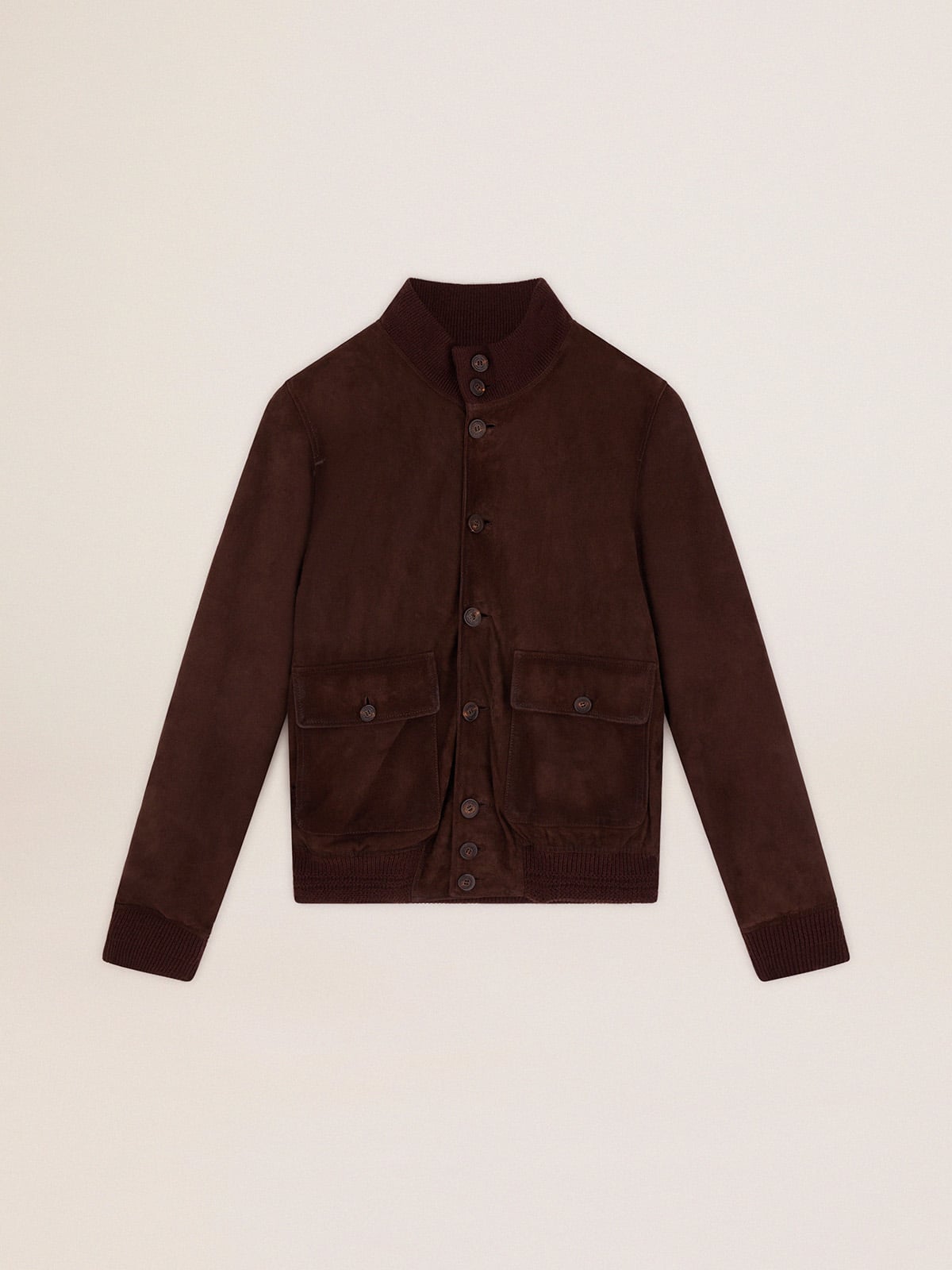 Golden Collection flight jacket in dark brown suede - Golden Goose Men