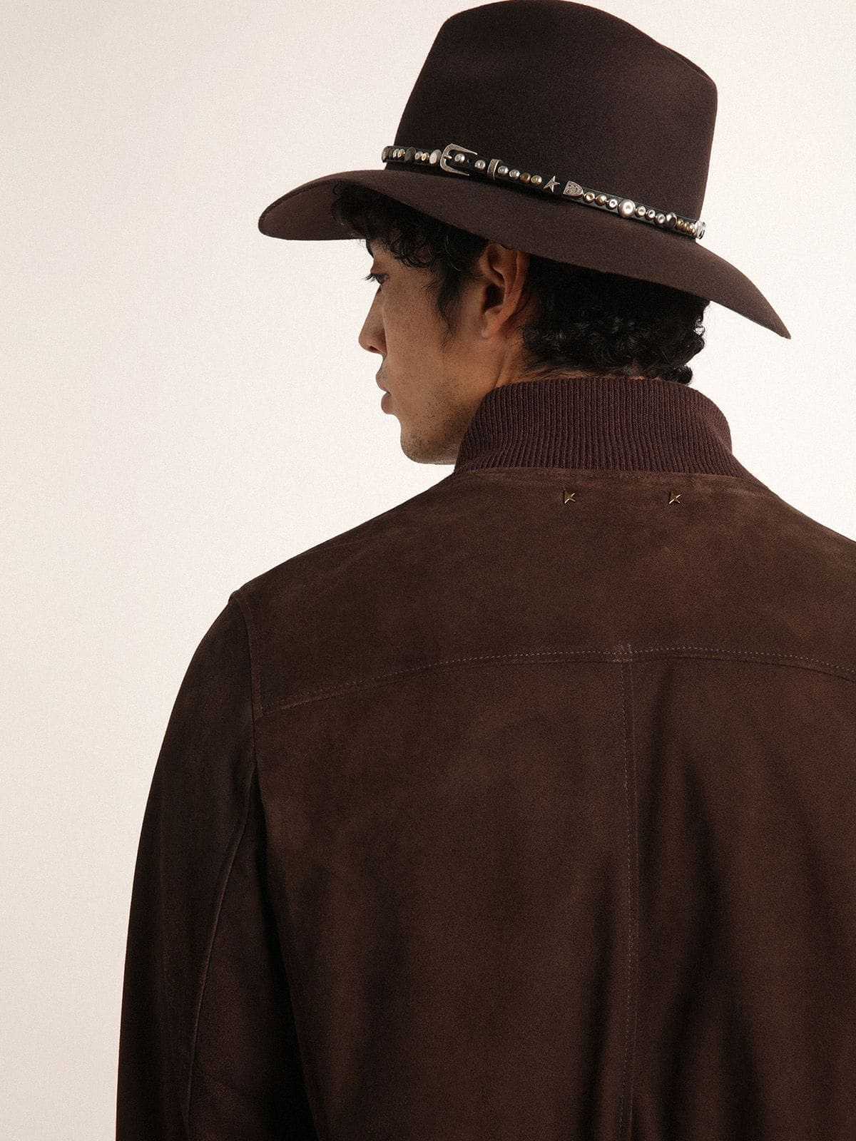 Golden Collection flight jacket in dark brown suede - Golden Goose Men