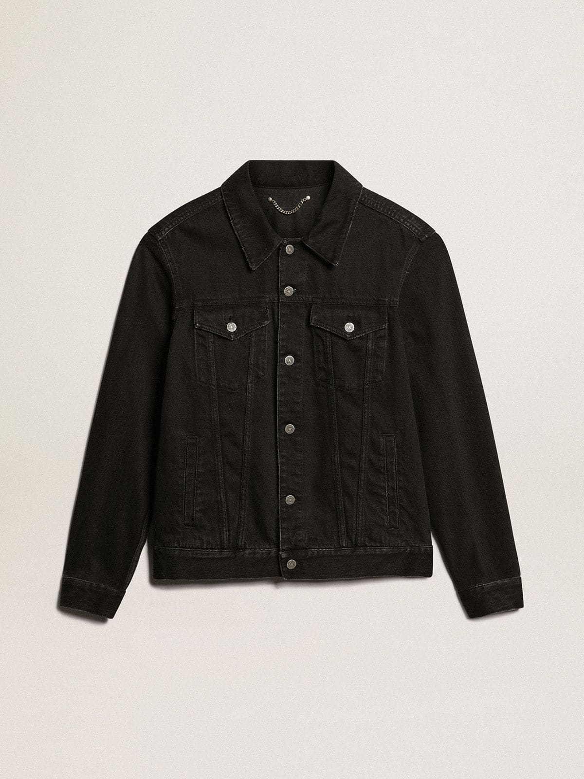 Men’s black one-wash denim jacket - Golden Goose Men