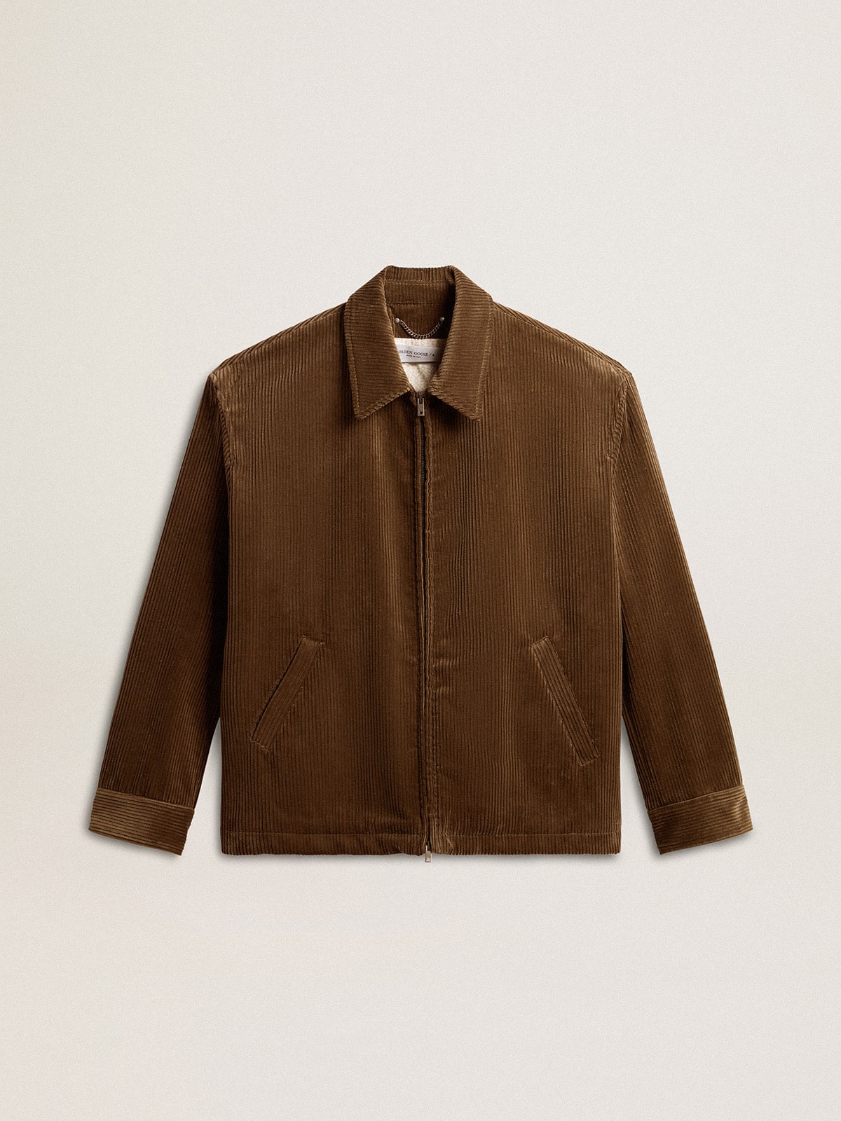 Men's olive-green corduroy jacket - Golden Goose Men