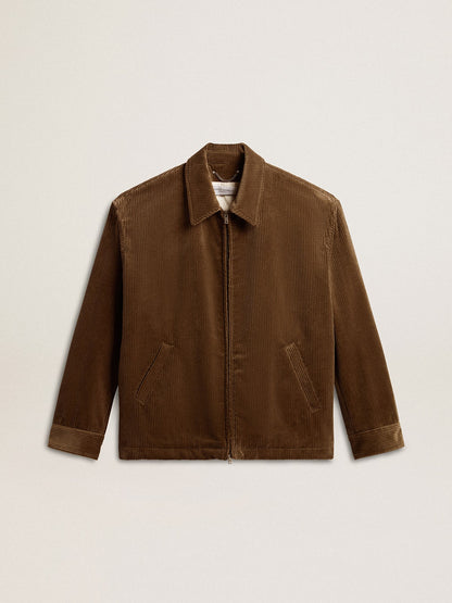 Men's olive-green corduroy jacket - Golden Goose Men