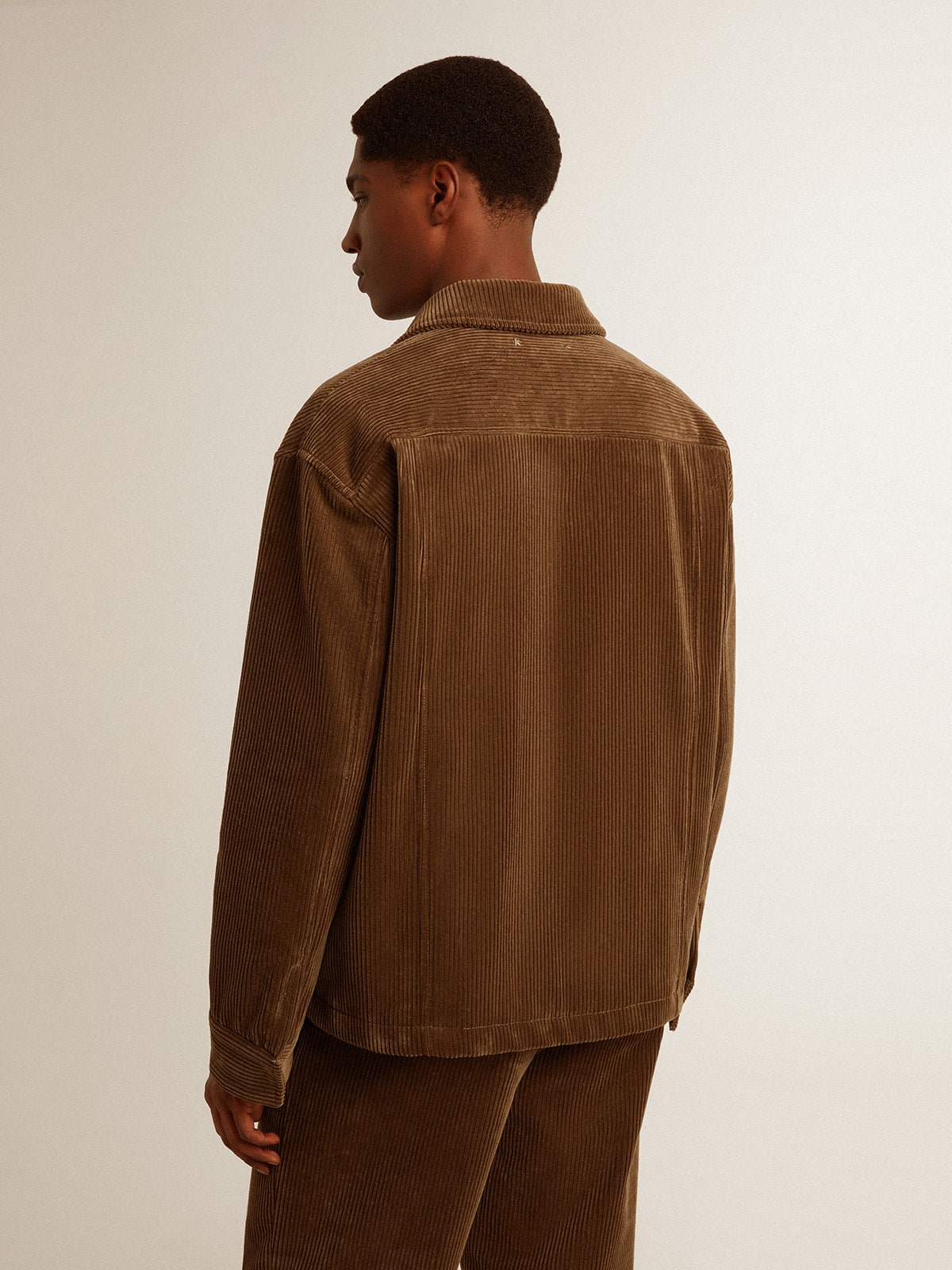 Men's olive-green corduroy jacket - Golden Goose Men