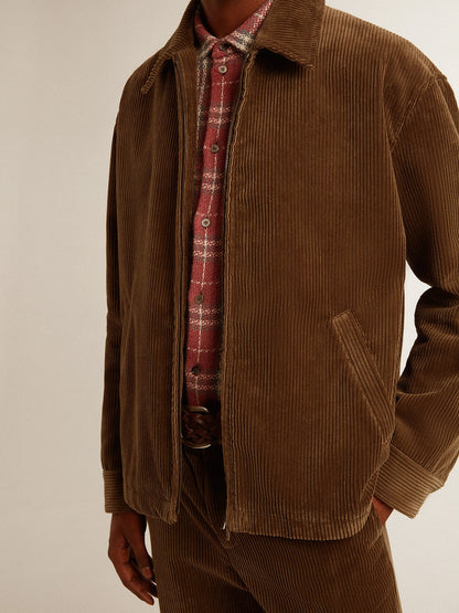Men's olive-green corduroy jacket - Golden Goose Men