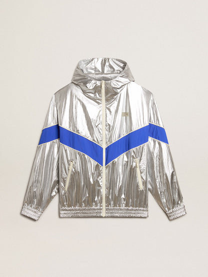 Men's windcheater in silver technical fabric - Golden Goose Men