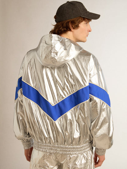 Men's windcheater in silver technical fabric - Golden Goose Men