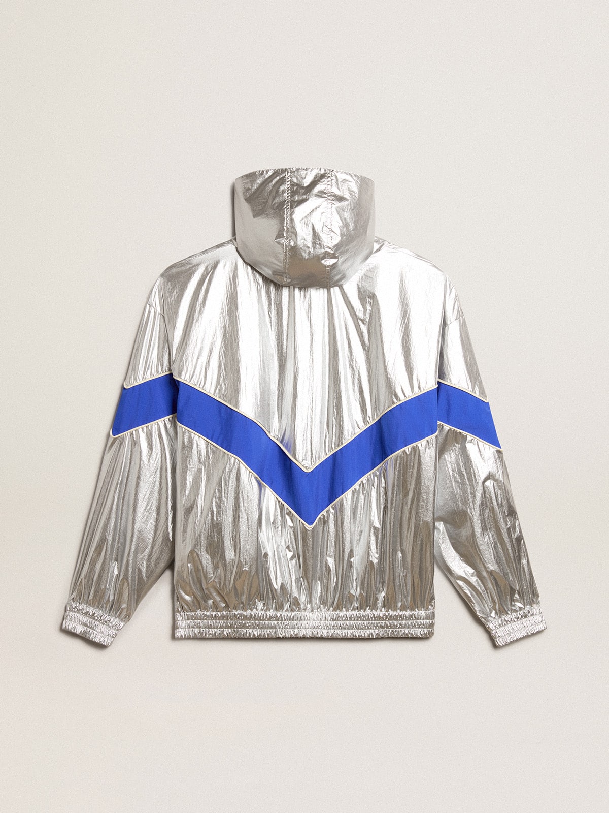 Men's windcheater in silver technical fabric - Golden Goose Men