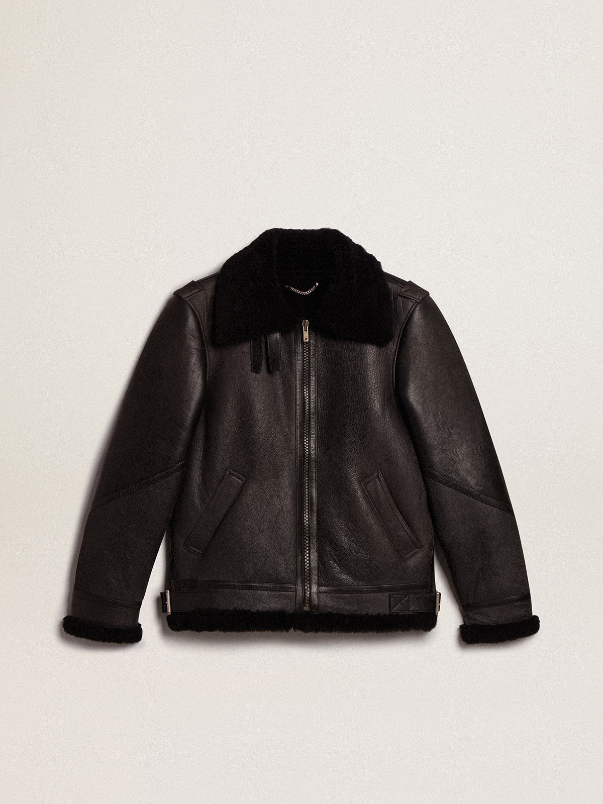 Black sheepskin jacket - Golden Goose Men