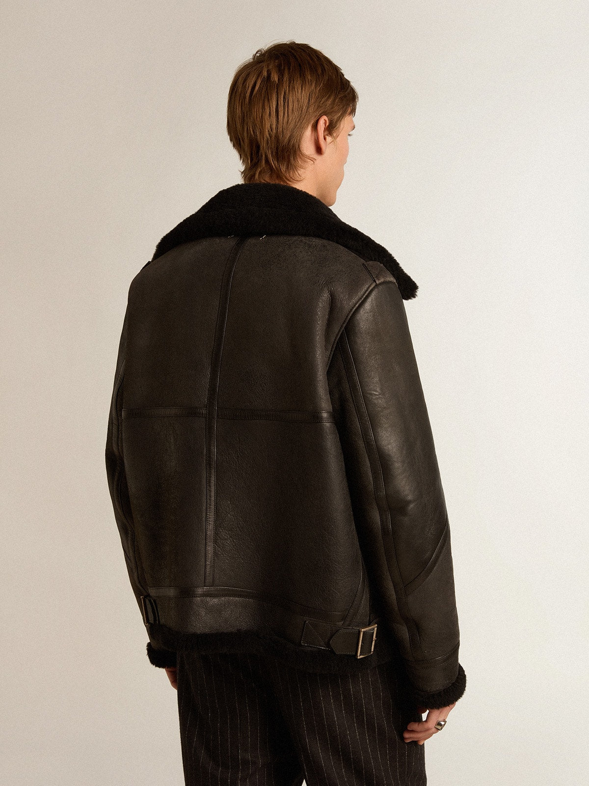 Black sheepskin jacket - Golden Goose Men