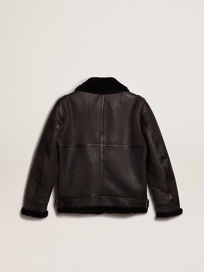 Black sheepskin jacket - Golden Goose Men