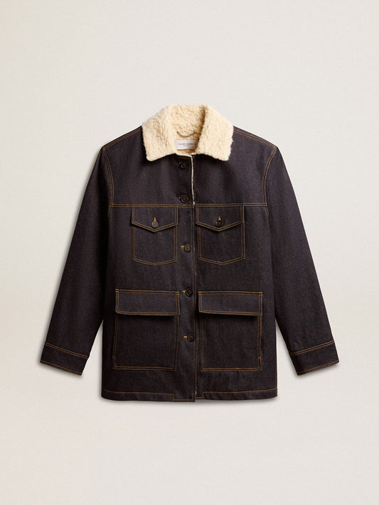 Men's denim pea coat jacket - Golden Goose Men