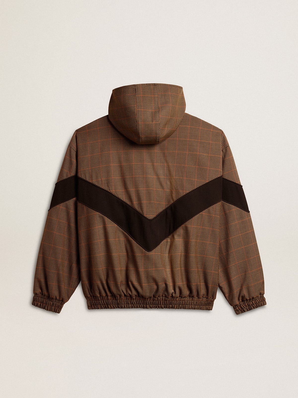 Windcheater in beige and black houndstooth - Golden Goose Men