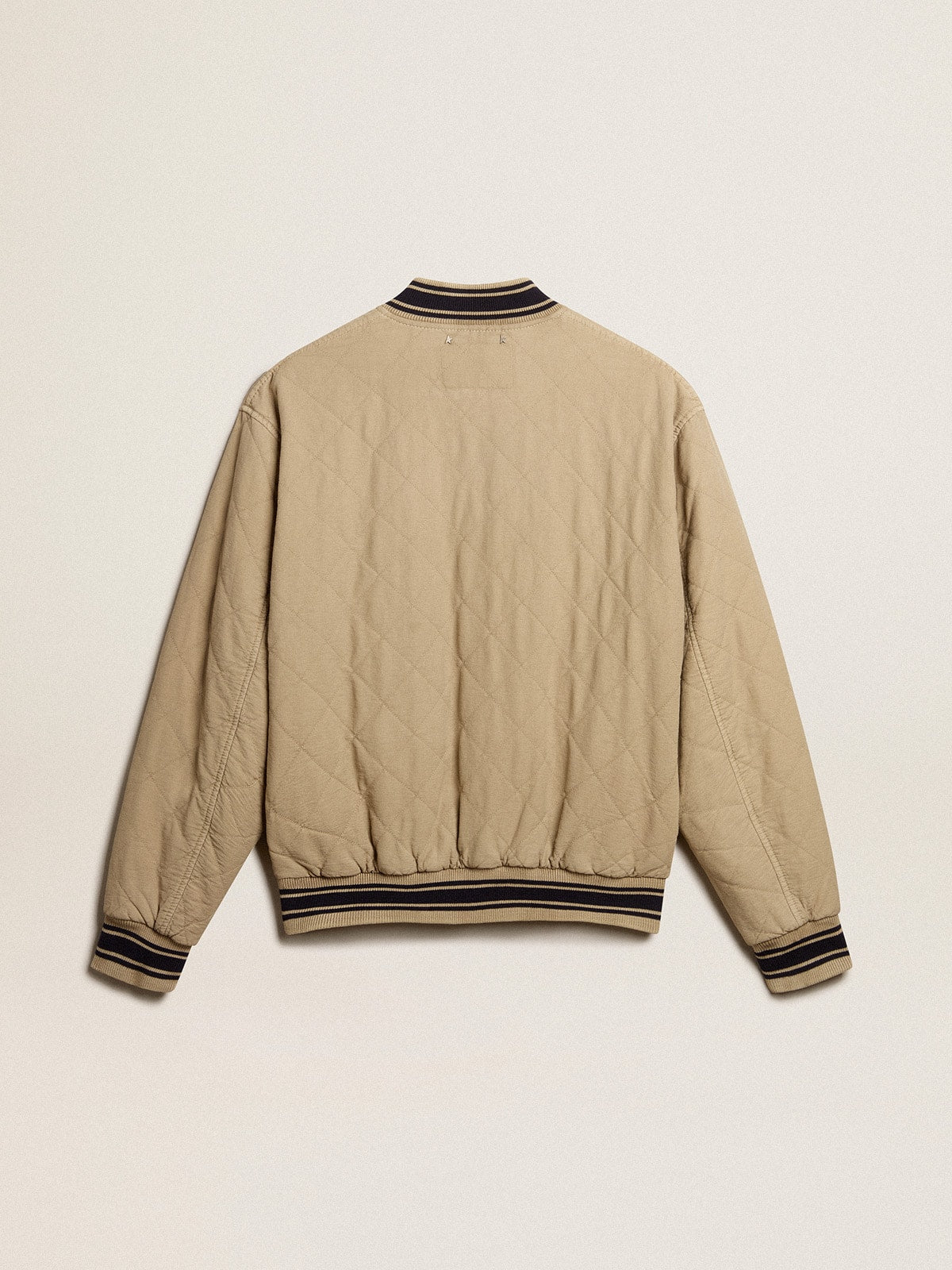 Khaki-colored quilted cotton bomber jacket - Golden Goose Men