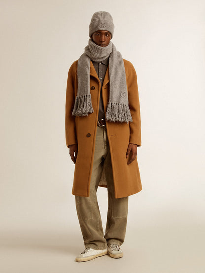 Men's single-breasted coat in tobacco - Golden Goose Men