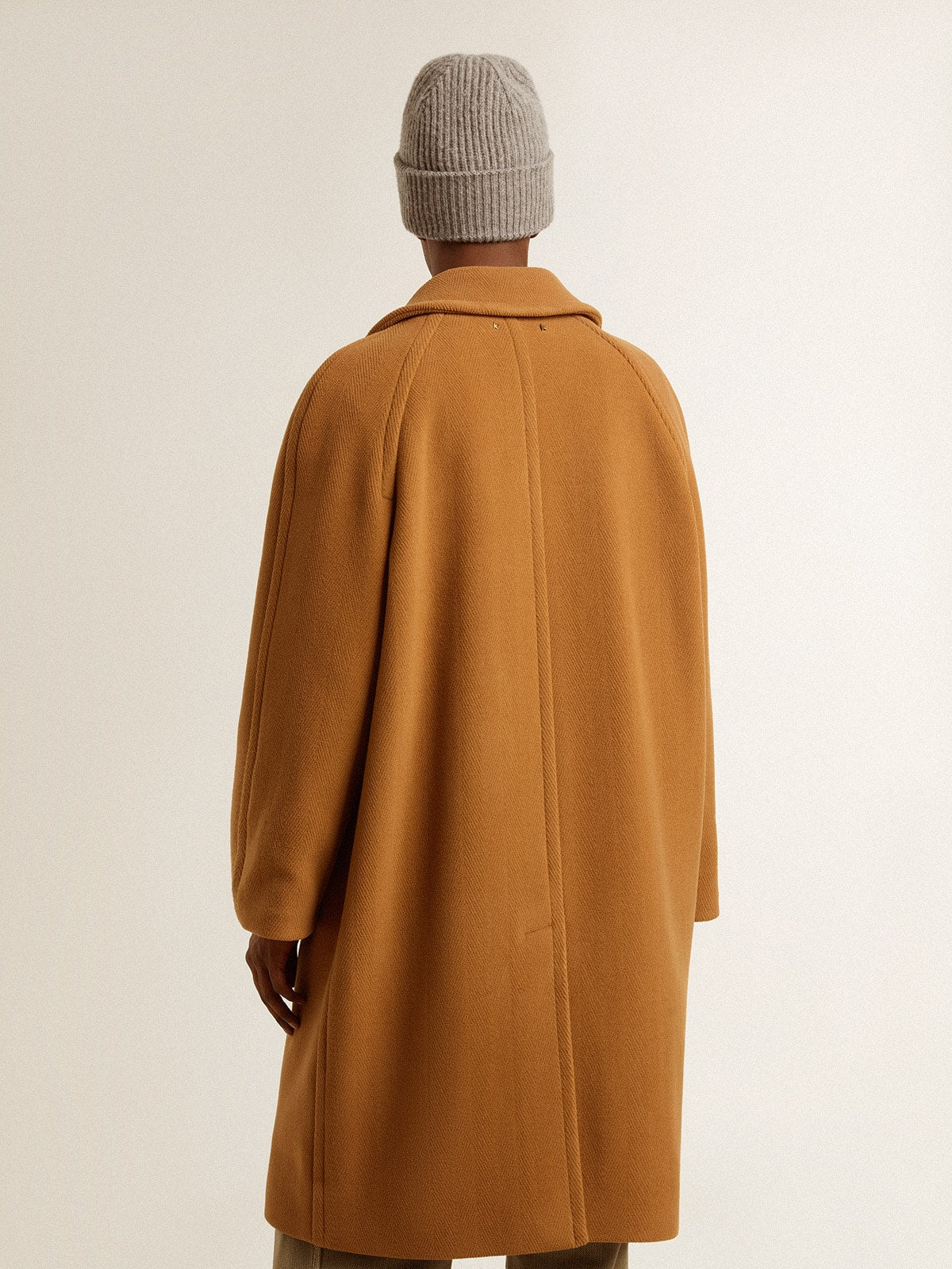 Men's single-breasted coat in tobacco - Golden Goose Men