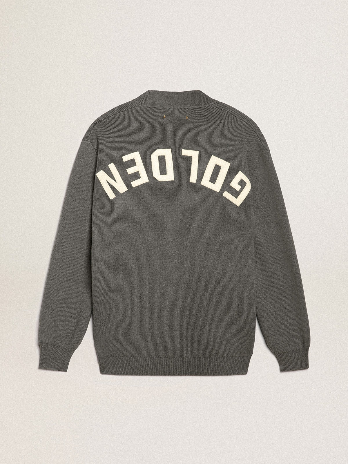 Men's grey cotton cardigan with buttons | Golden Goose - Golden Goose Men