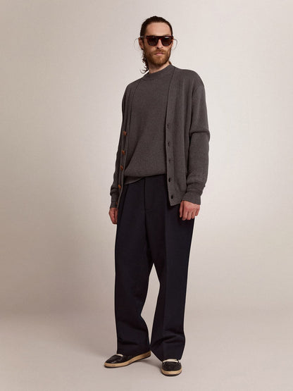 Men's grey cotton cardigan with buttons | Golden Goose - Golden Goose Men