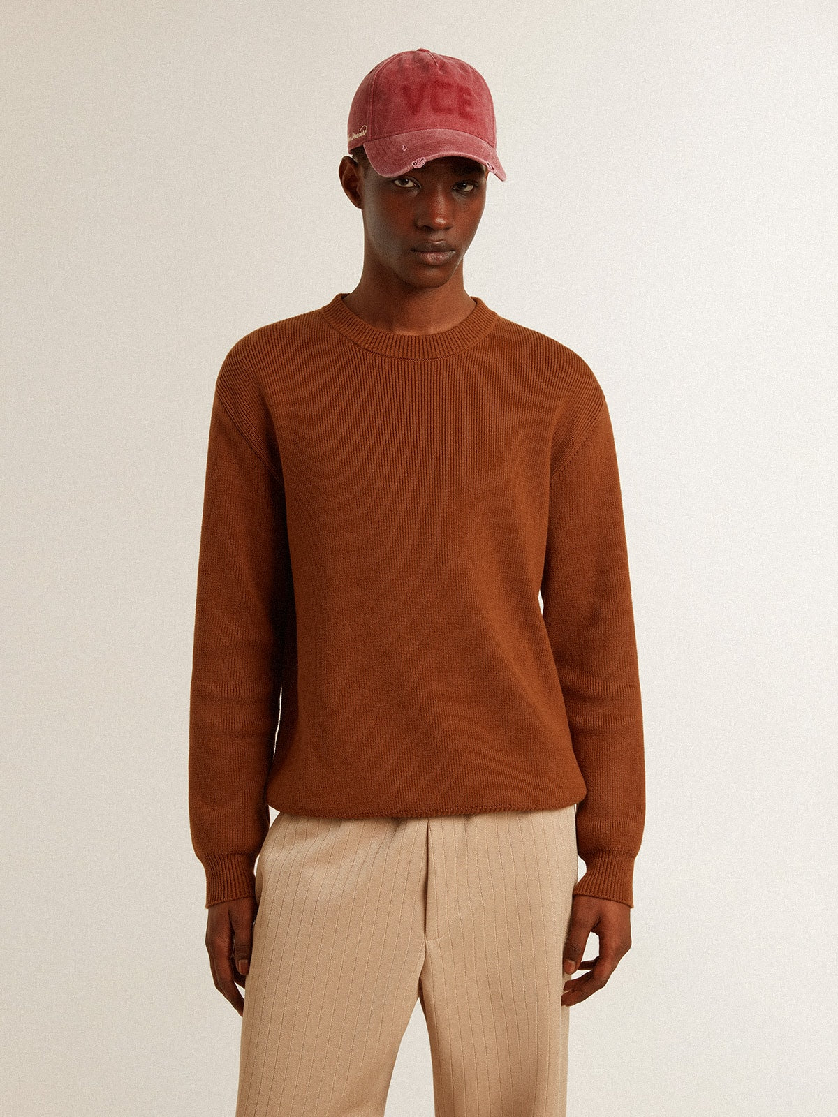 Men's crew-neck sweater with logo on the back - Golden Goose Men
