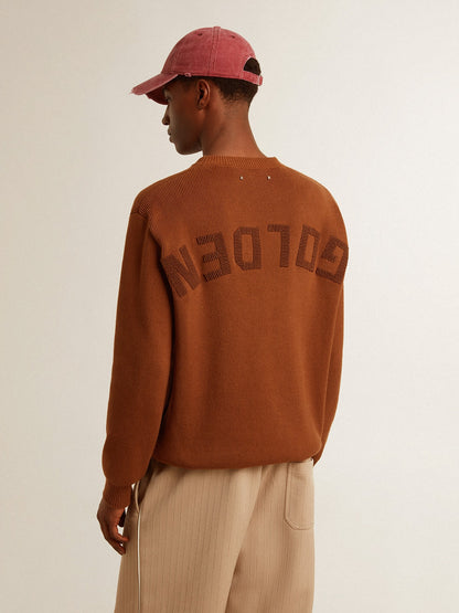 Men's crew-neck sweater with logo on the back - Golden Goose Men