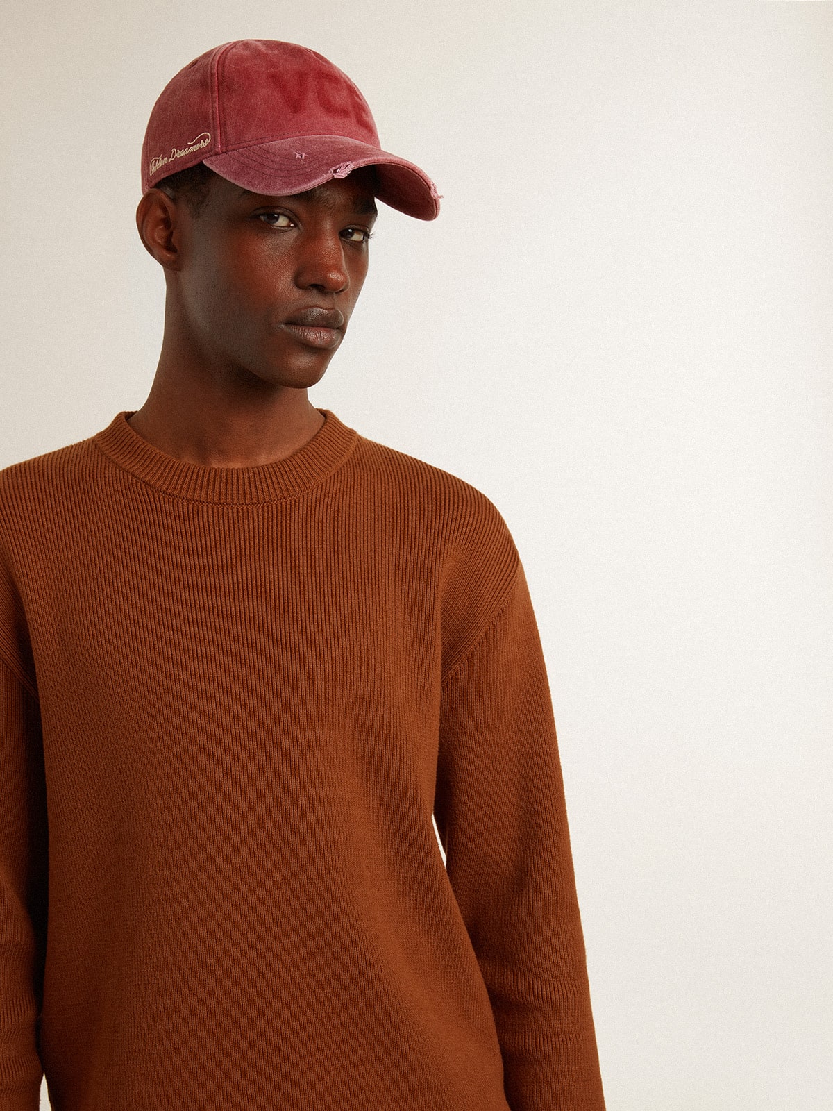 Men's crew-neck sweater with logo on the back - Golden Goose Men