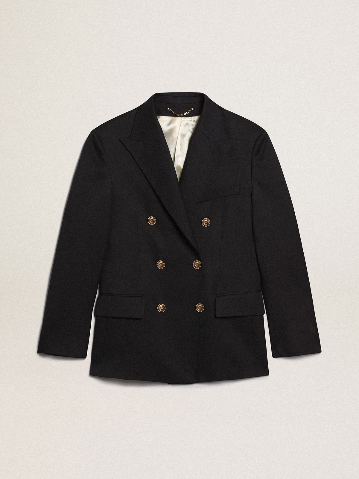 Men's double-breasted blazer in dark blue - Golden Goose Men