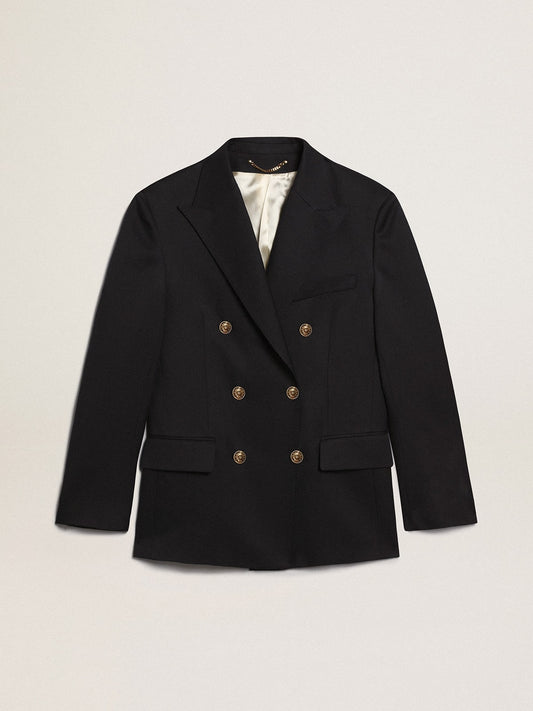 Men's double-breasted blazer in dark blue - Golden Goose Men