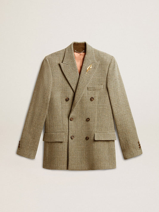 Men's double-breasted blazer in Shetland wool - Golden Goose Men