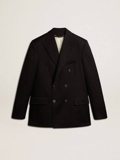 Men’s black double-breasted blazer with button fastening - Golden Goose Men