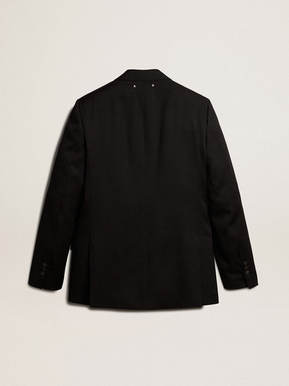 Men’s black double-breasted blazer with button fastening - Golden Goose Men