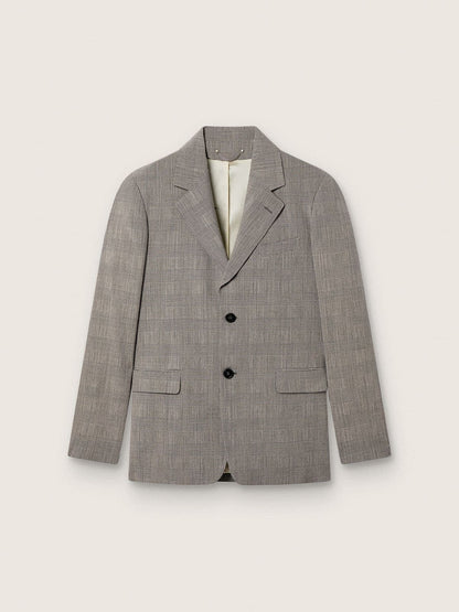 Men's jacket in gray Prince of Wales check wool - Golden Goose Men