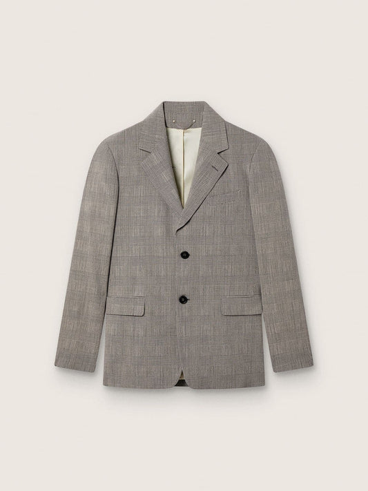 Men's jacket in gray Prince of Wales check wool - Golden Goose Men