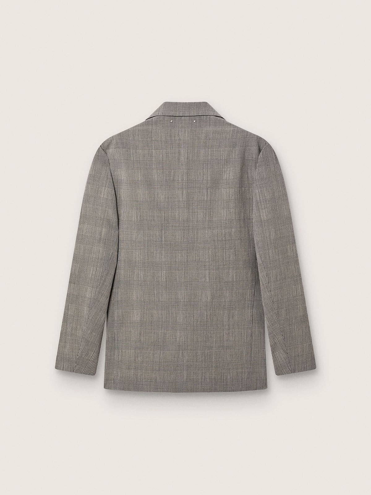 Men's jacket in gray Prince of Wales check wool - Golden Goose Men