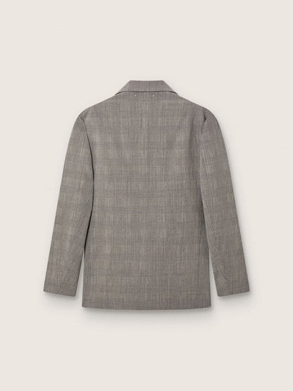 Men's jacket in gray Prince of Wales check wool - Golden Goose Men