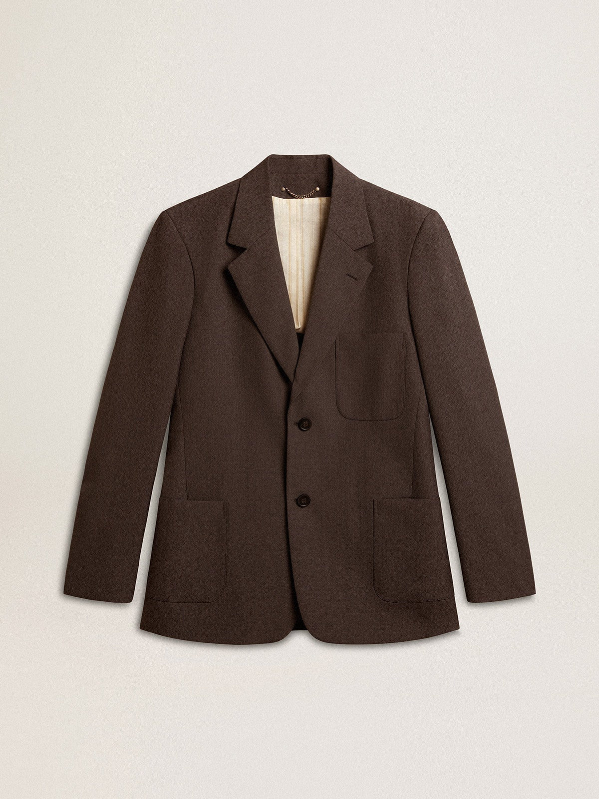 Men's tailored jacket in anthracite gray virgin wool - Golden Goose Men