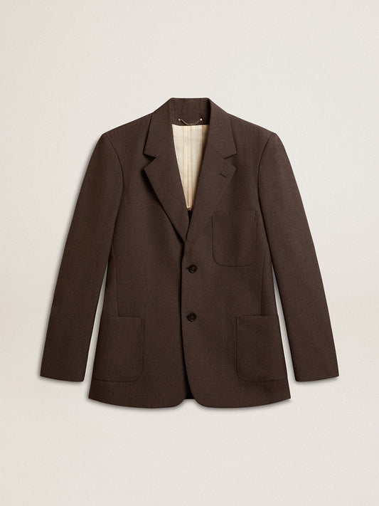 Men's tailored jacket in anthracite gray virgin wool - Golden Goose Men