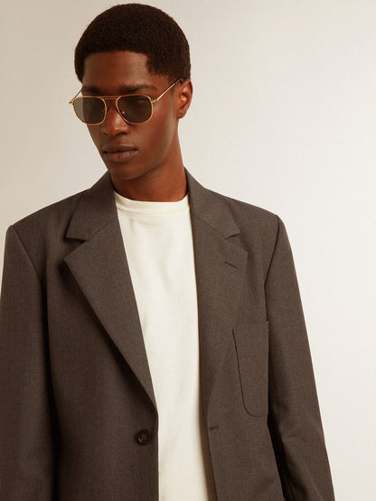 Men's tailored jacket in anthracite gray virgin wool - Golden Goose Men