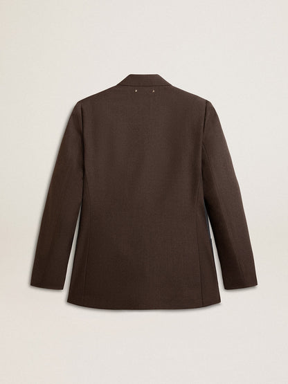 Men's tailored jacket in anthracite gray virgin wool - Golden Goose Men