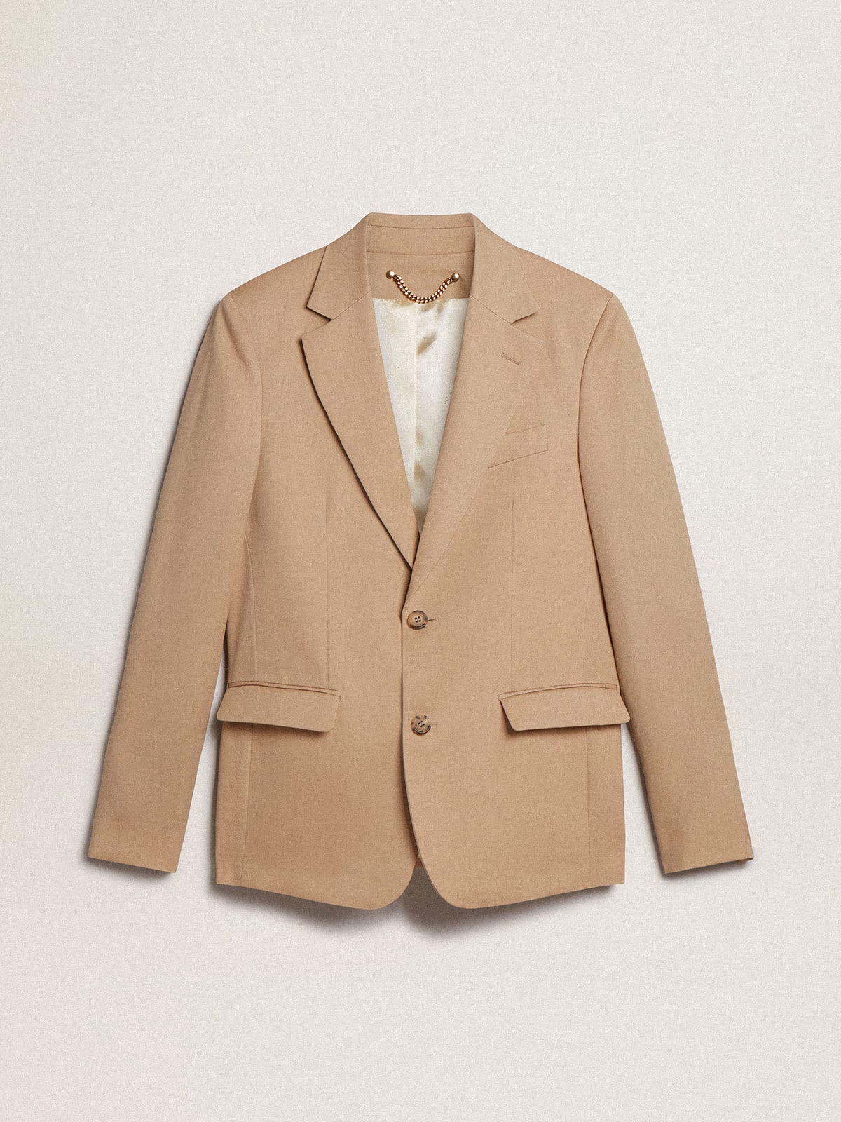Single-breasted blazer in sand with horn buttons - Golden Goose Men