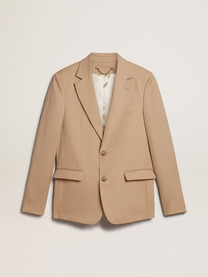 Single-breasted blazer in sand with horn buttons - Golden Goose Men
