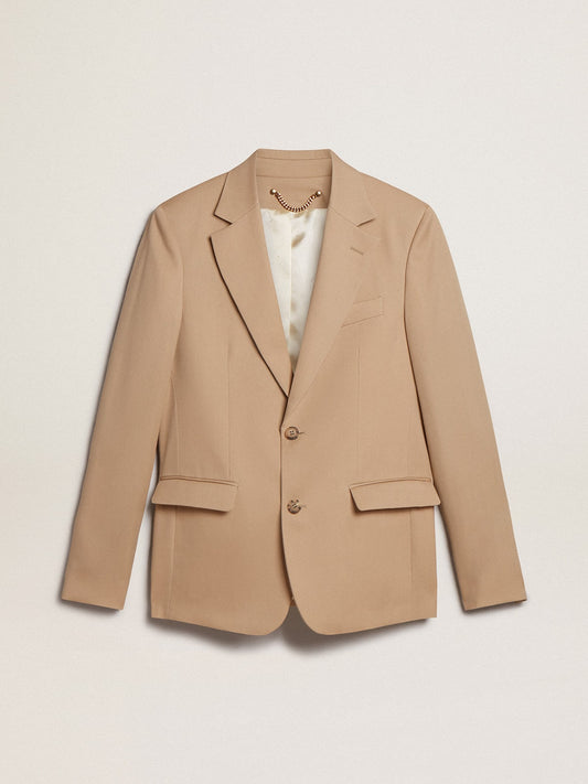 Single-breasted blazer in sand with horn buttons - Golden Goose Men