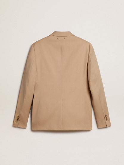 Single-breasted blazer in sand with horn buttons - Golden Goose Men