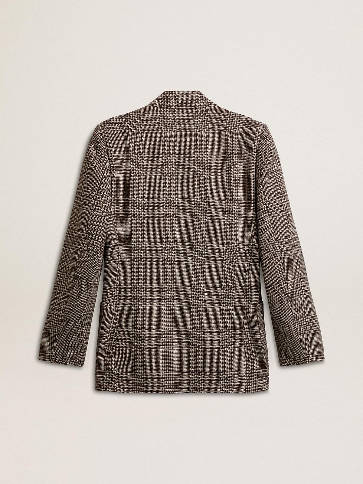 Gray single-breasted blazer for men in houndstooth wool - Golden Goose Men