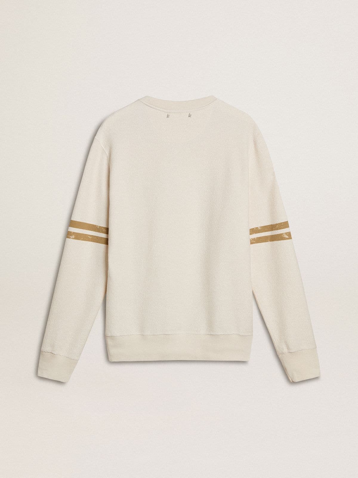 Men's white cotton sweatshirt with front print - Golden Goose Men