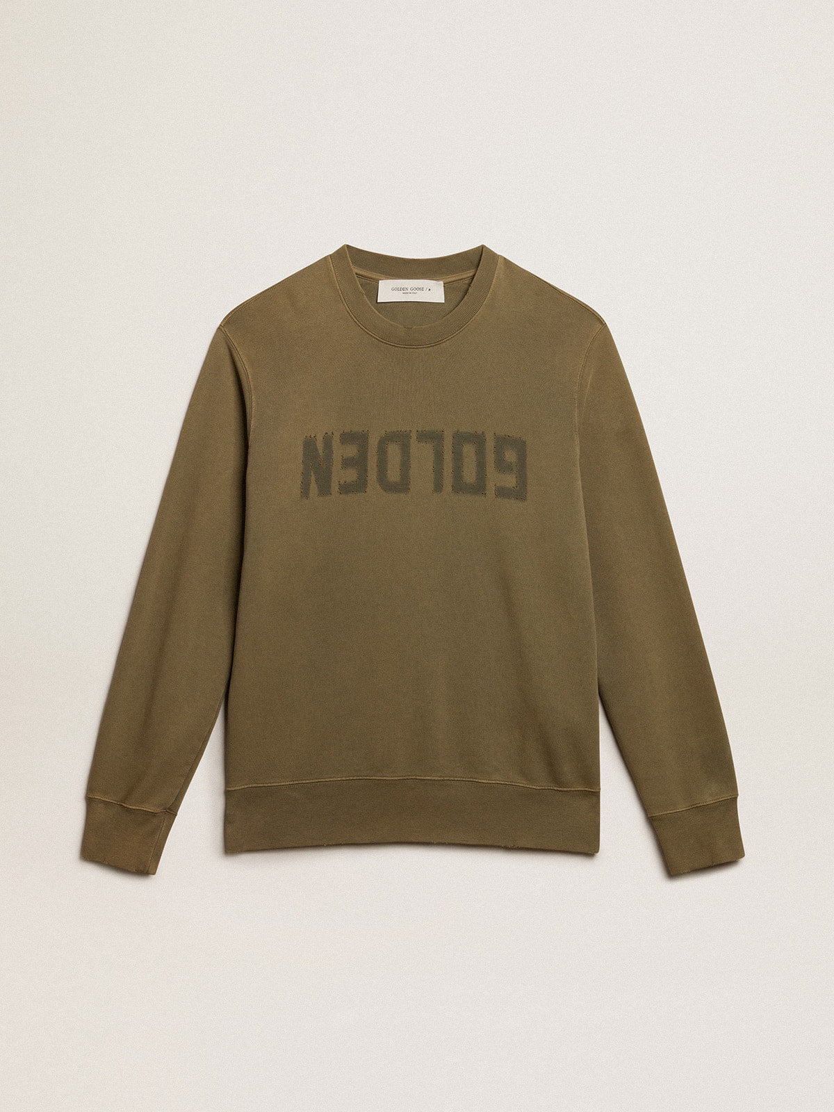 Men's olive green sweatshirt with Golden lettering - Golden Goose Men